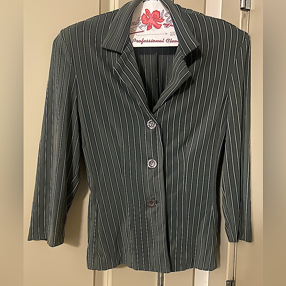 Striped Green Blazer